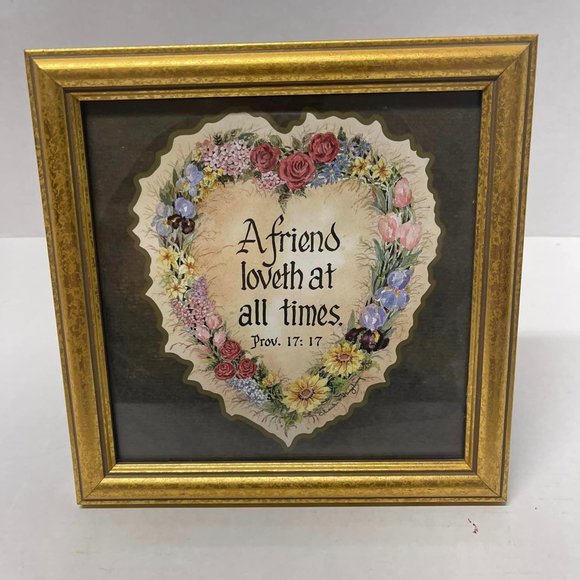 Home Interior s and Gifts Wall Art A Friend Loveth At All Times proverbs 17:17 . - Picture 1 of 4